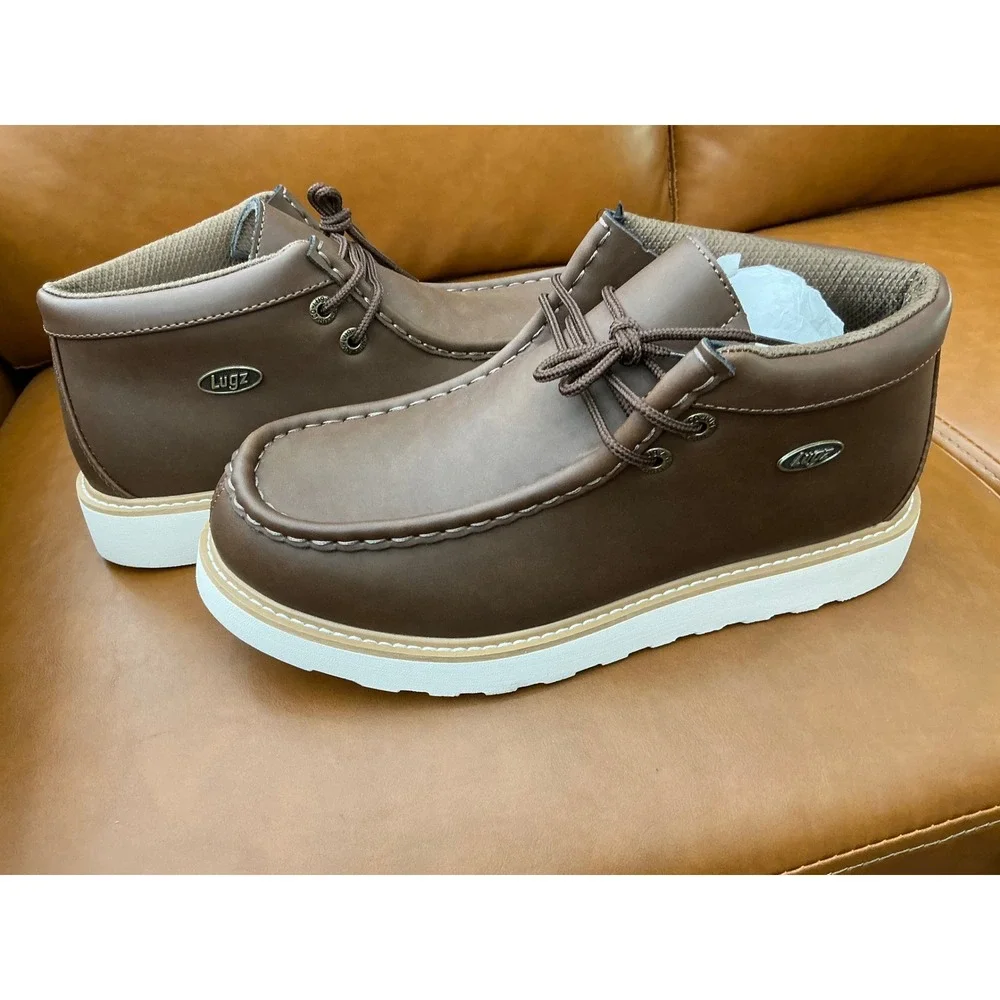 Lugz Forager Boots Men Size 10 Brown New Moc Toe Slip Resistant MFORAGEV-7620‎
